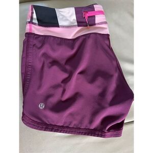 Lululemon Shorts Women’s Zipper Pocket Striped Pink Size M